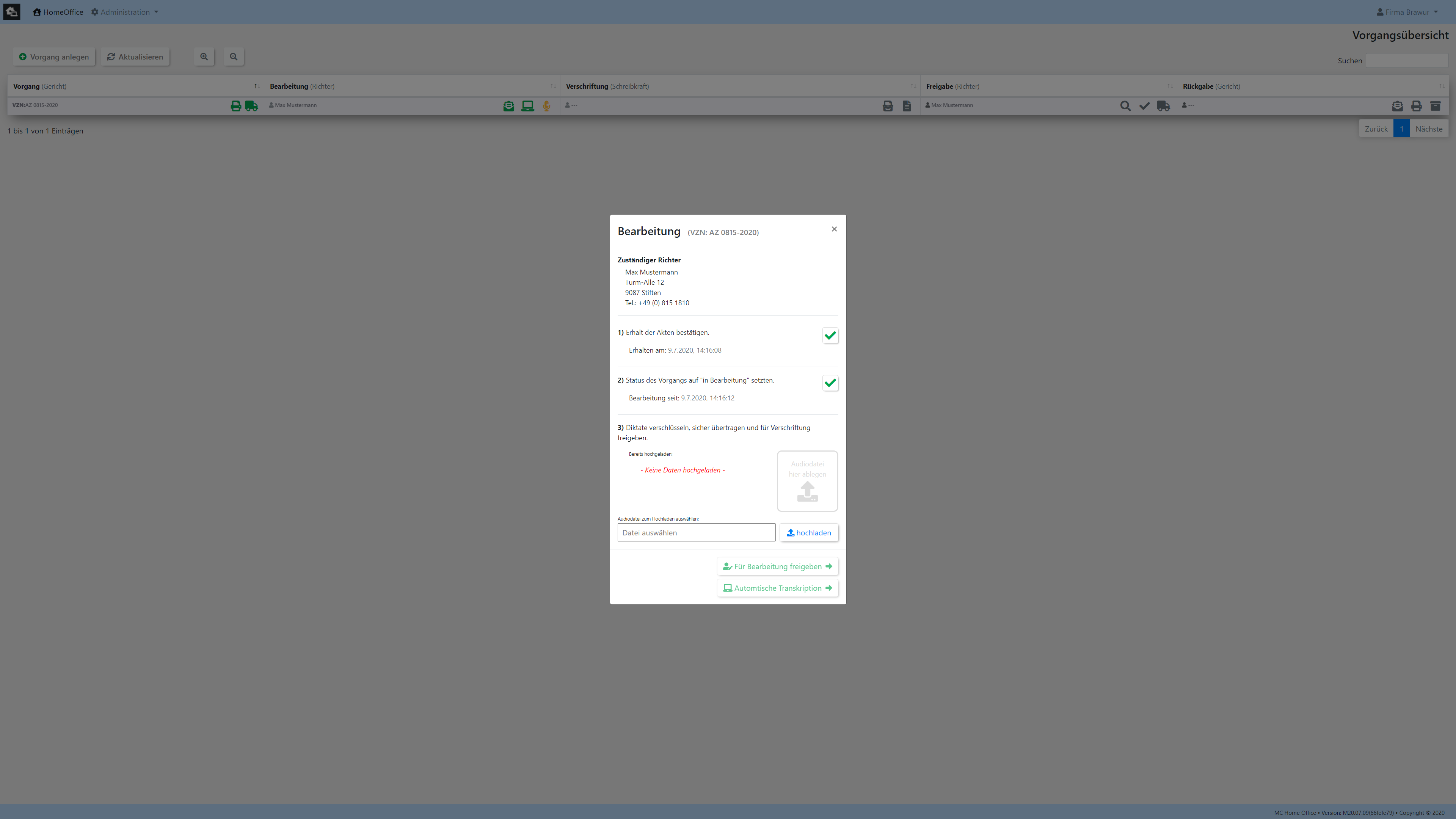 Screenshot: Vorgang bearbeiten 1