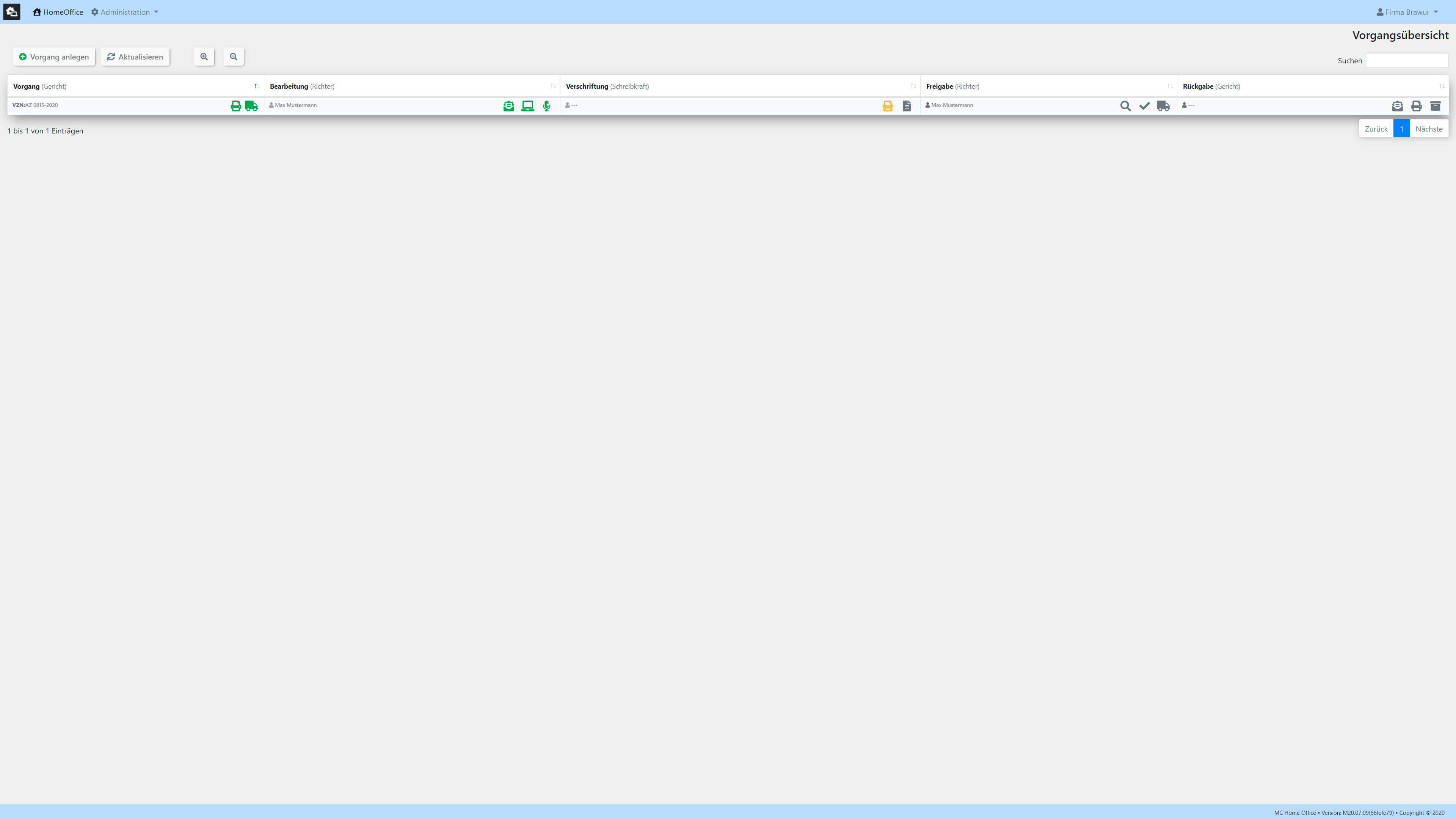 Screenshot: Bearbeitung freigegeben