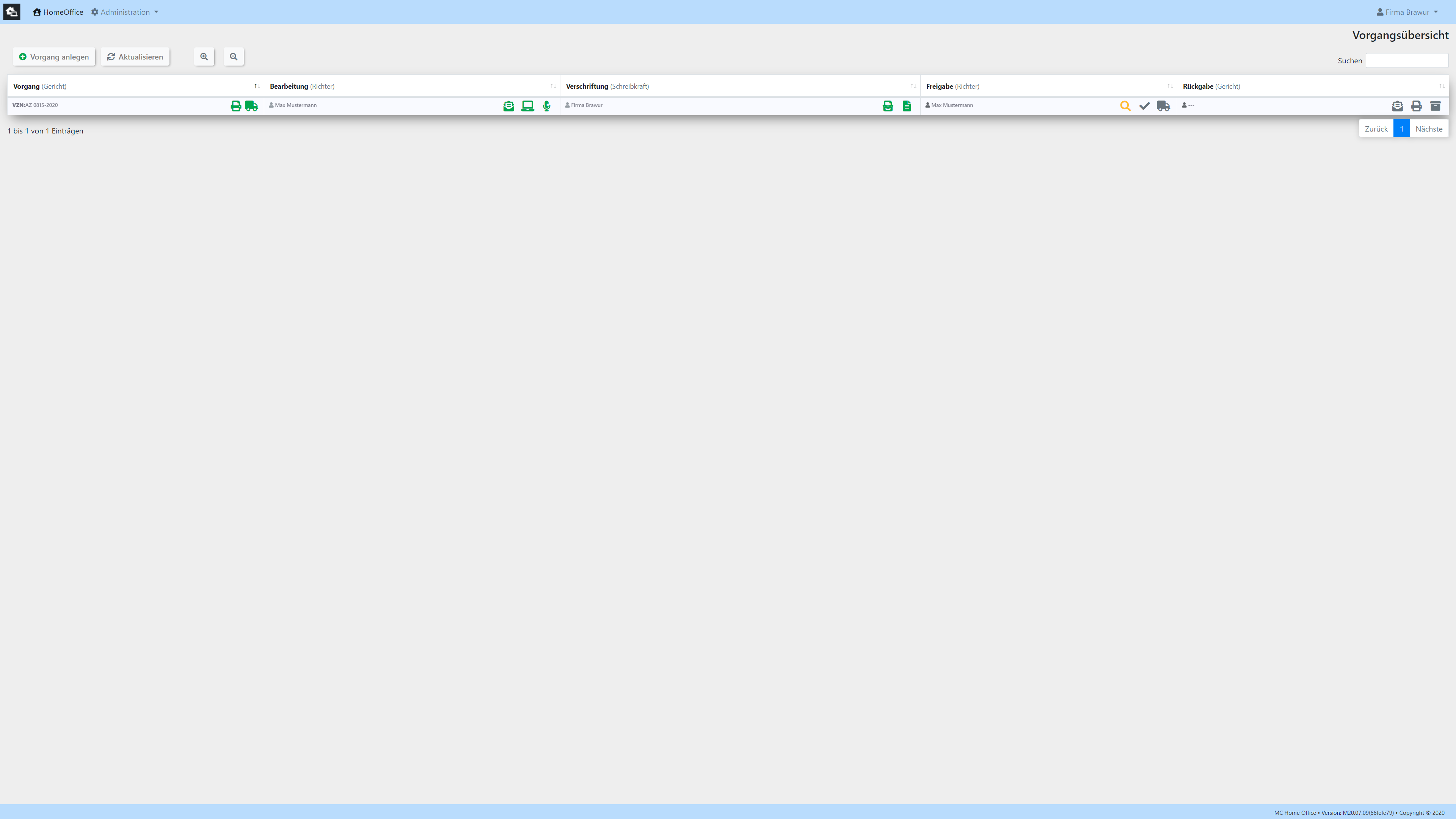 Screenshot: Verschriftung freigegeben